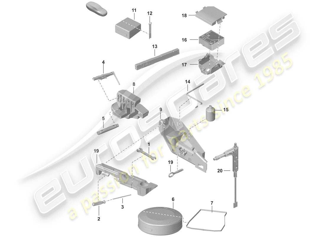 porsche 2019 (992-1) tool part diagram
