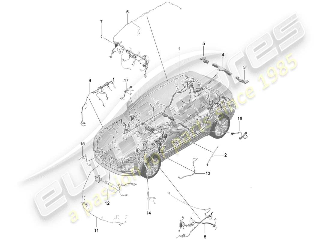 porsche 2019 (macan) harness part diagram