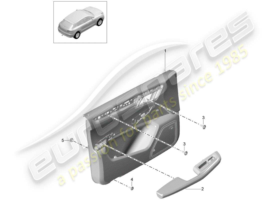 porsche 2014 (macan) door panel part diagram