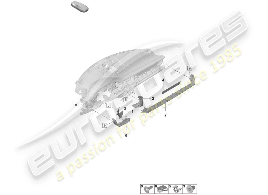 porsche 2019 (992-1) accessories part diagram