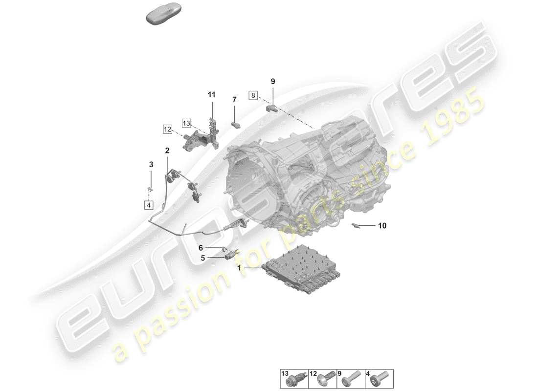 porsche 2019 (992-1) 8-speed dual clutch gearbox part diagram