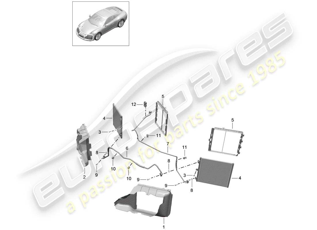 porsche 2017 (991-2) refrigerant circuit part diagram