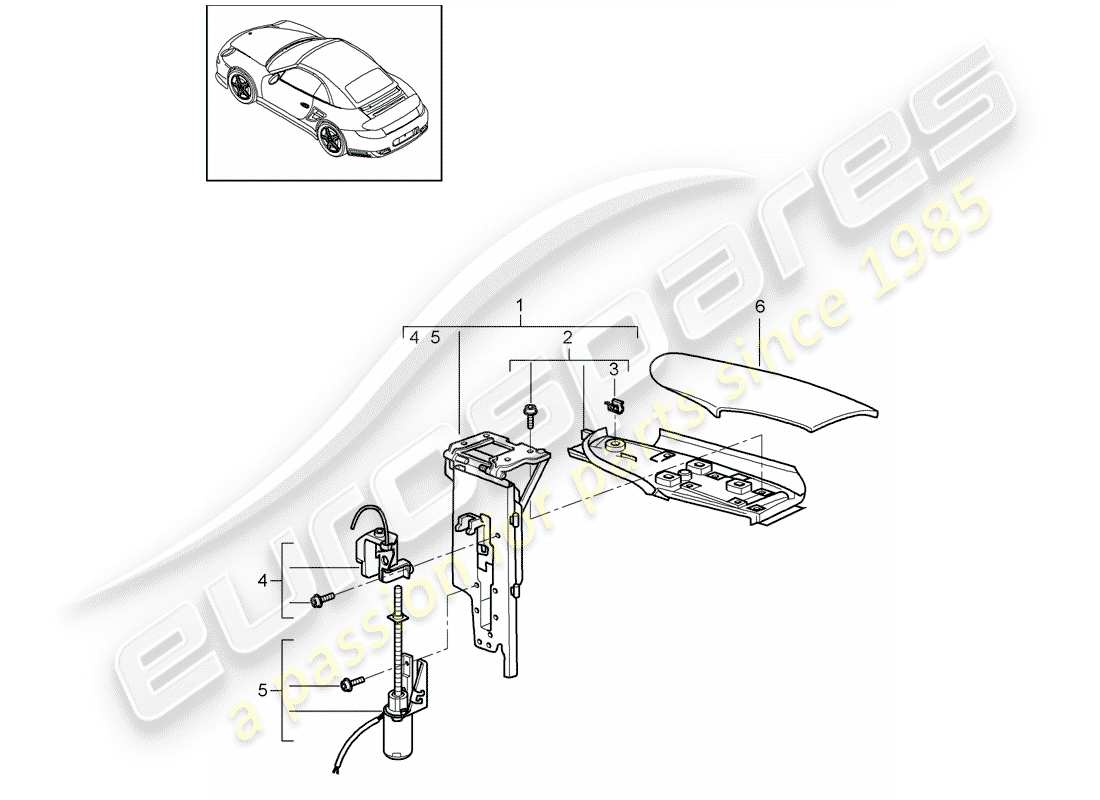 porsche 911 t/gt2rs (2012) flap part diagram