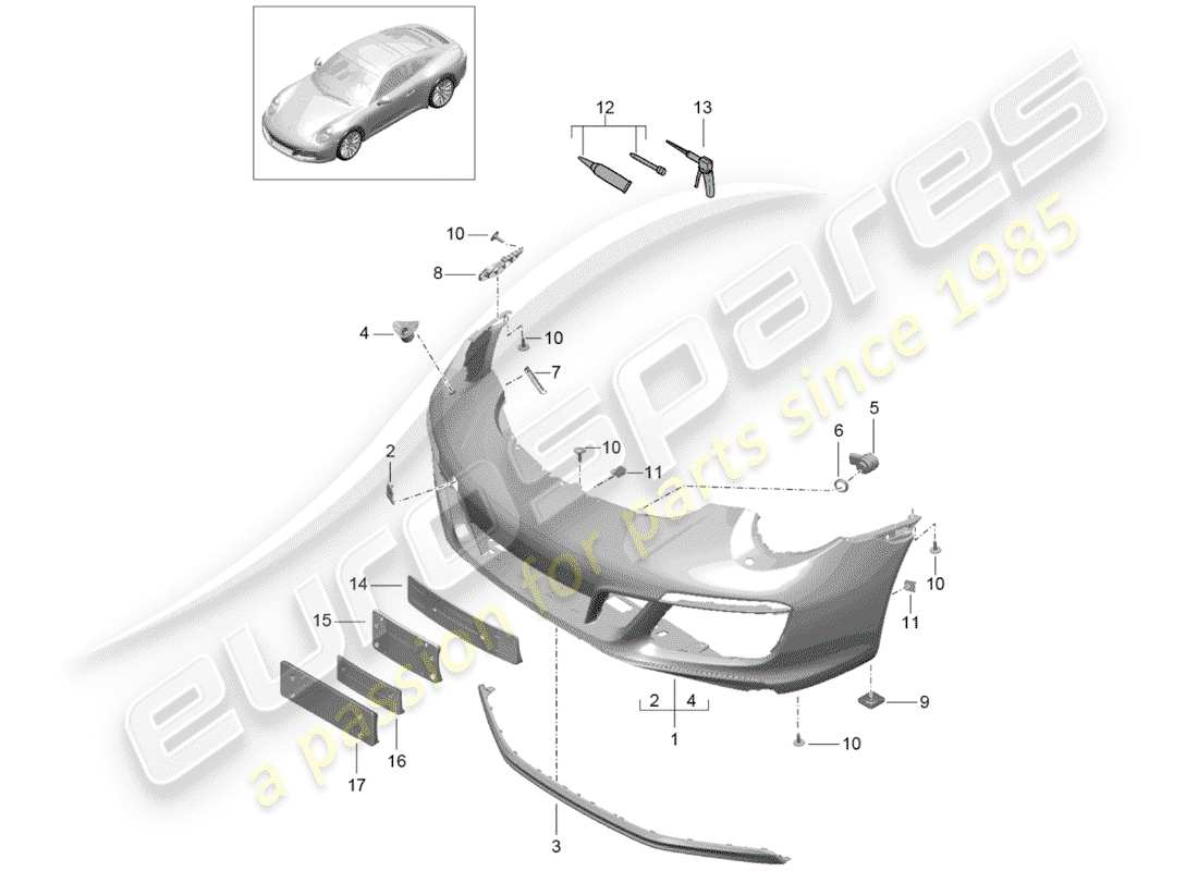porsche 2020 (991-2) bumper part diagram