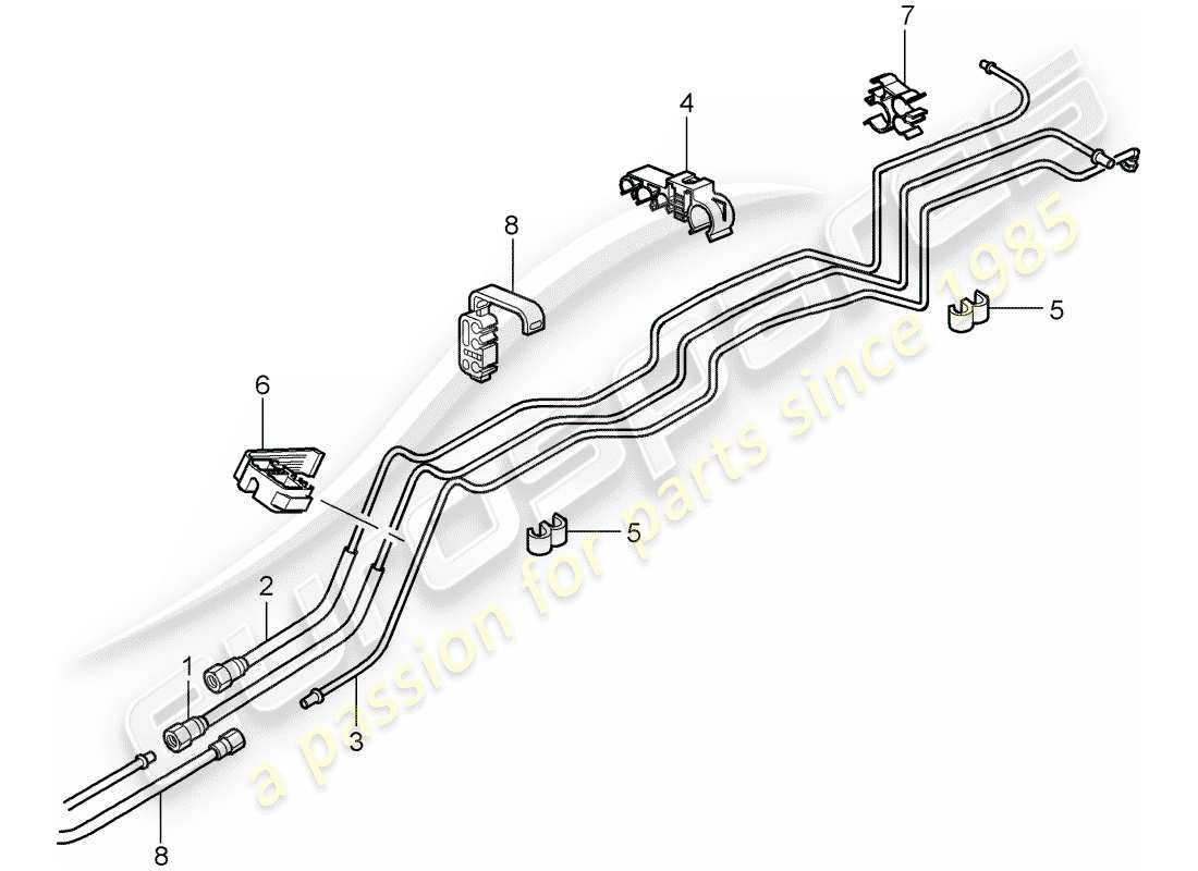 porsche 997 gt3 (2007) fuel system part diagram