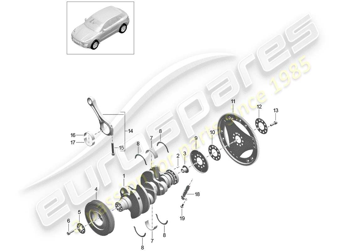 porsche 2015 (macan) crankshaft part diagram