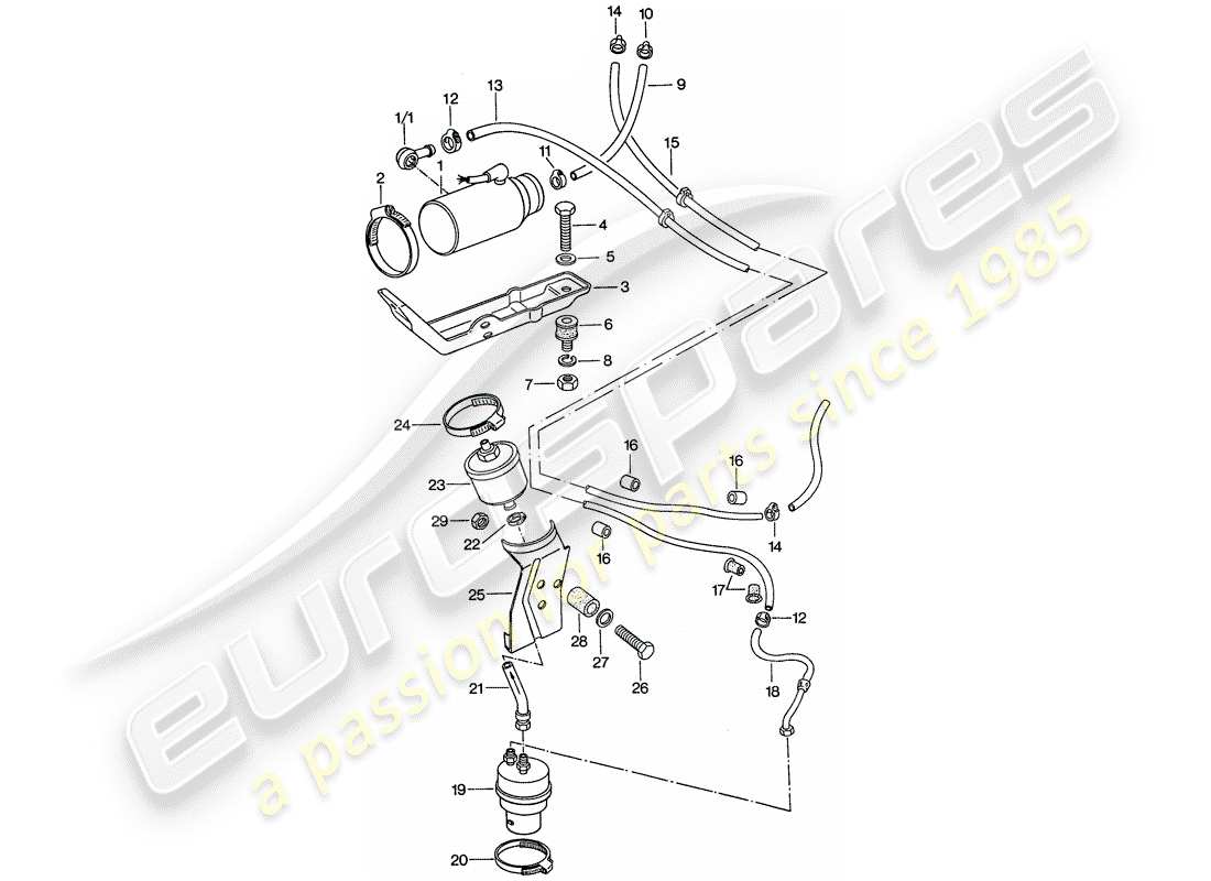 porsche 1974 (911) fuel system - d >> - mj 1974 part diagram