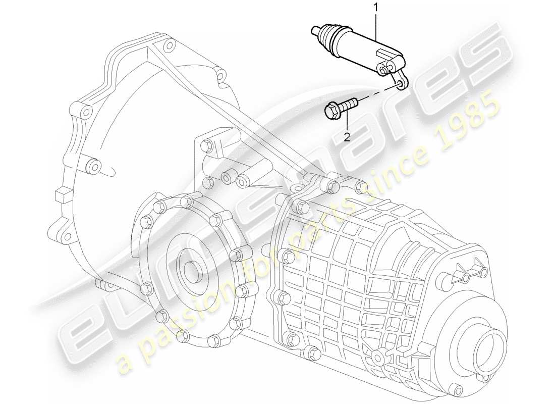 porsche boxster 986 (2004) hydraulic clutch - operation - d - mj 2000>> parts diagram