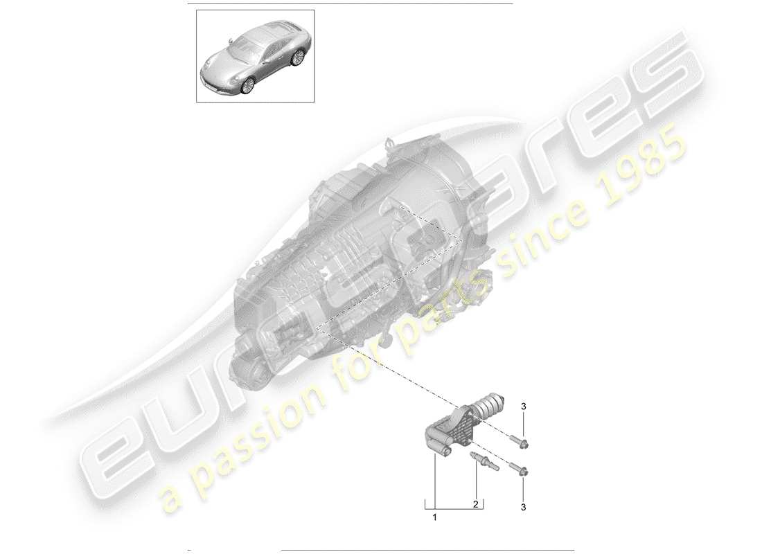 porsche 991 gen. 2 (2019) clutch slave cylinder part diagram