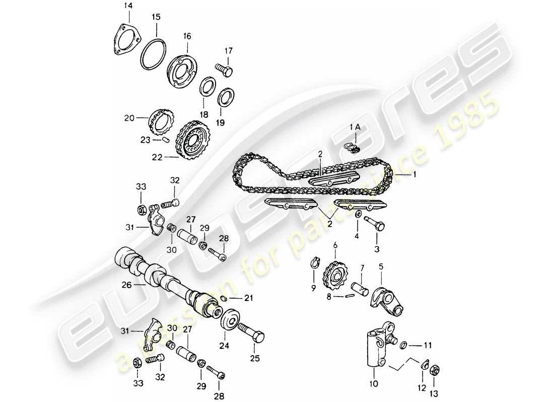 porsche 1989 (964) valve control parts diagram