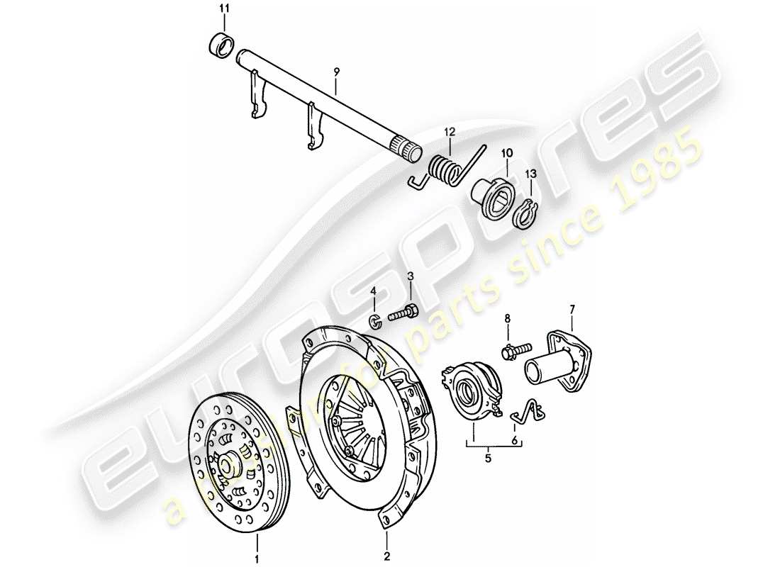 porsche 1976 (924) clutch part diagram