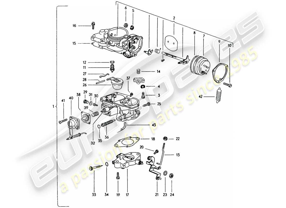 porsche 914 (1973) carburetor part diagram