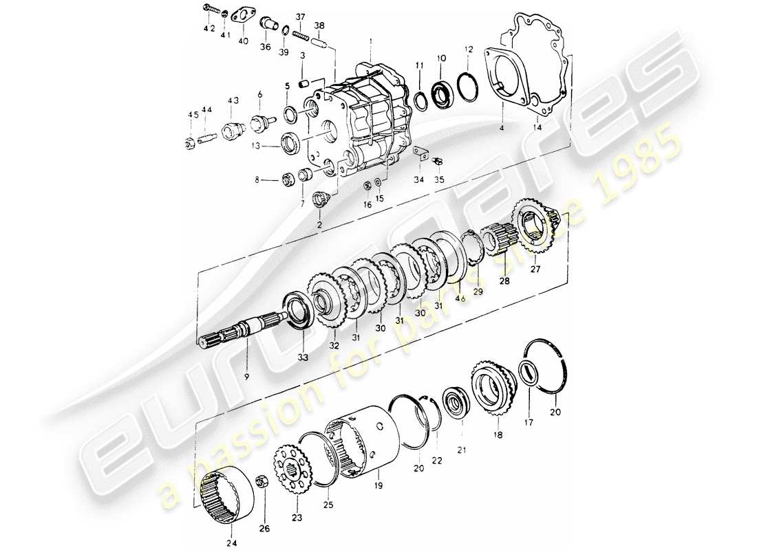 porsche 1990 (964) distributor housing part diagram