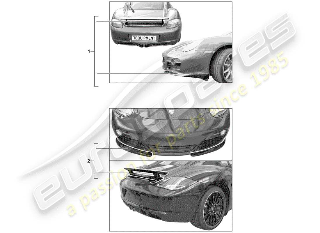 porsche 2004 (tequipment) aerokit part diagram