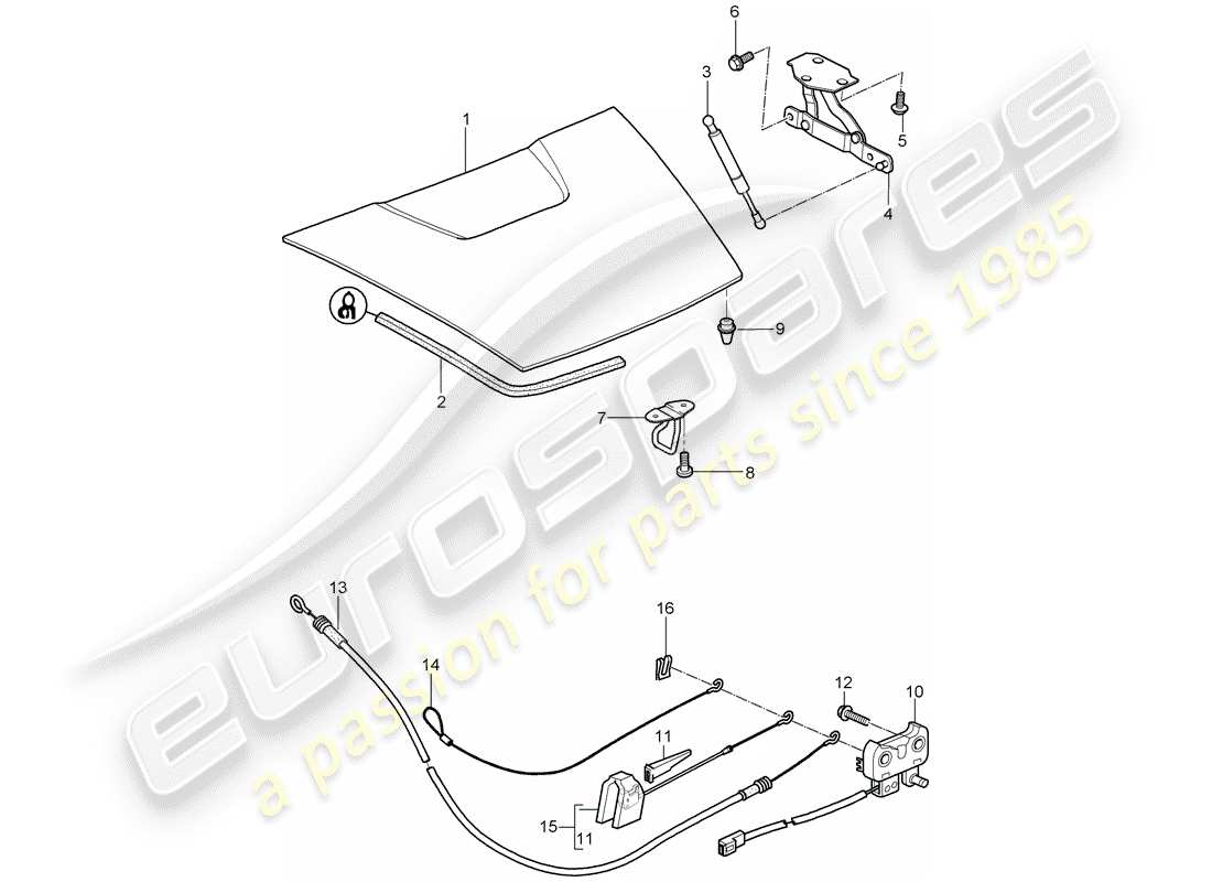 porsche 2006 (987 boxster) cover part diagram