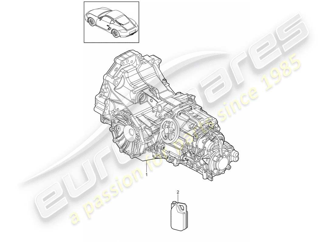 porsche 2012 (987 cayman) replacement transmission part diagram