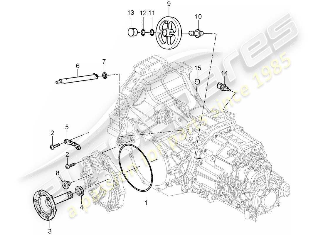 porsche 2008 (987 cayman) replacement transmission part diagram