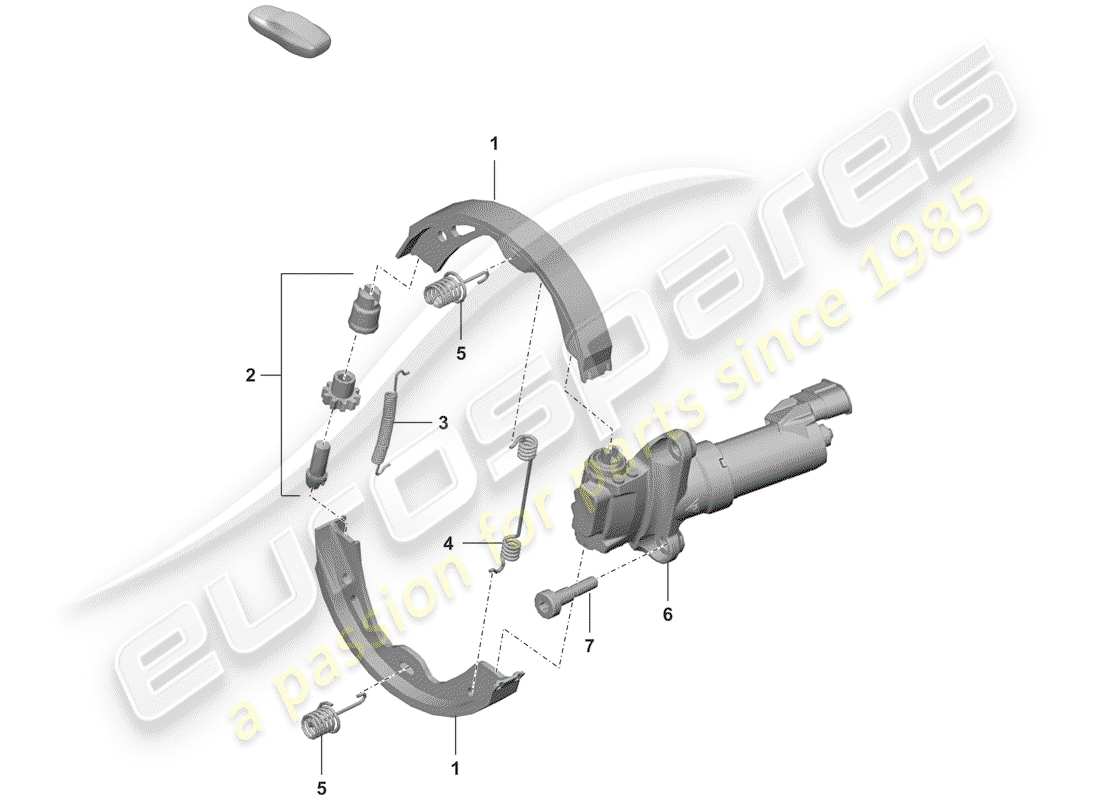 porsche 2019 (992-1) parking brake part diagram