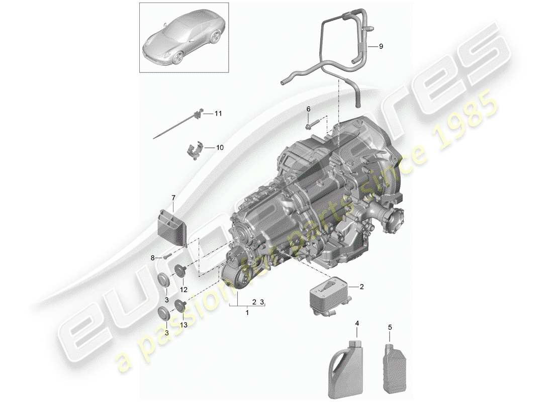 porsche 2014 (991-1) - pdk - part diagram