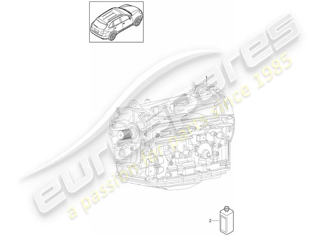 porsche 2011 (cayenne e2 92a) 8-speed automatic gearbox part diagram