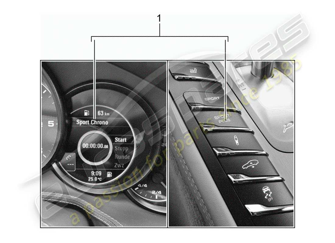 porsche 2014 (tequipment panamera) switch unit part diagram