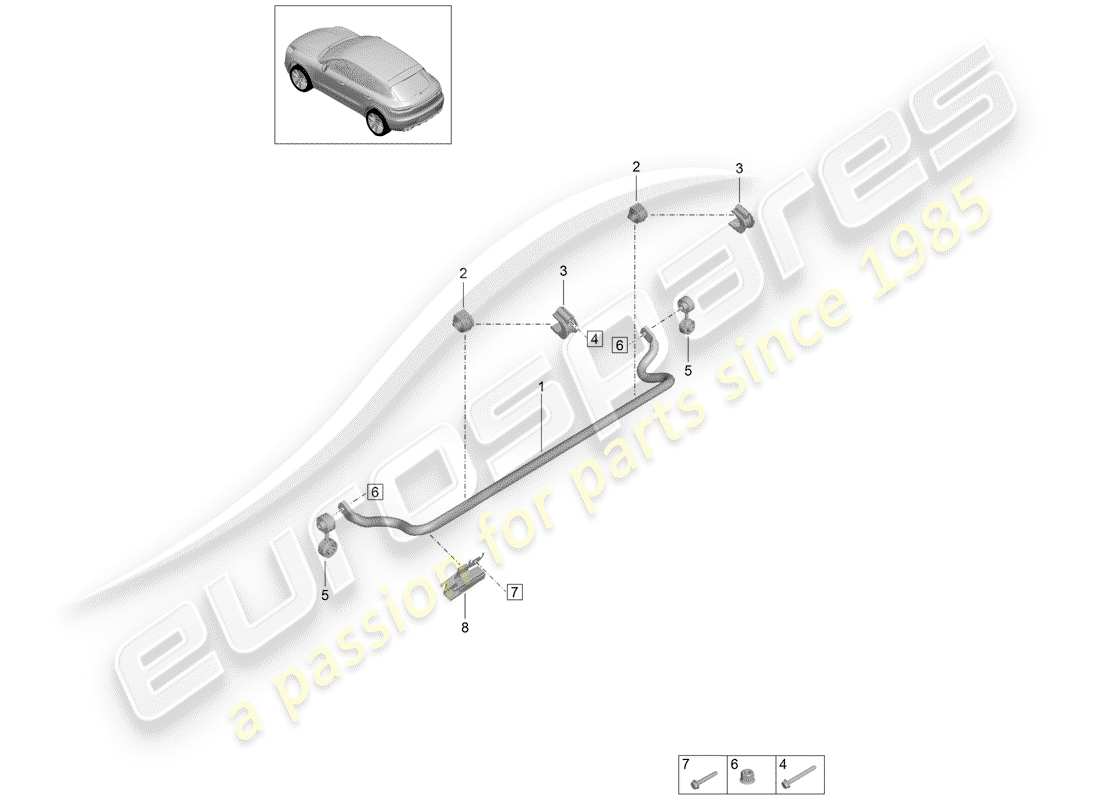 porsche 2019 (macan) stabilizer part diagram