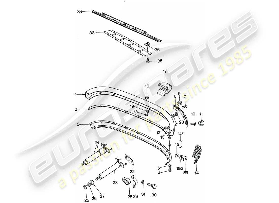 porsche 1977 (911) bumper part diagram