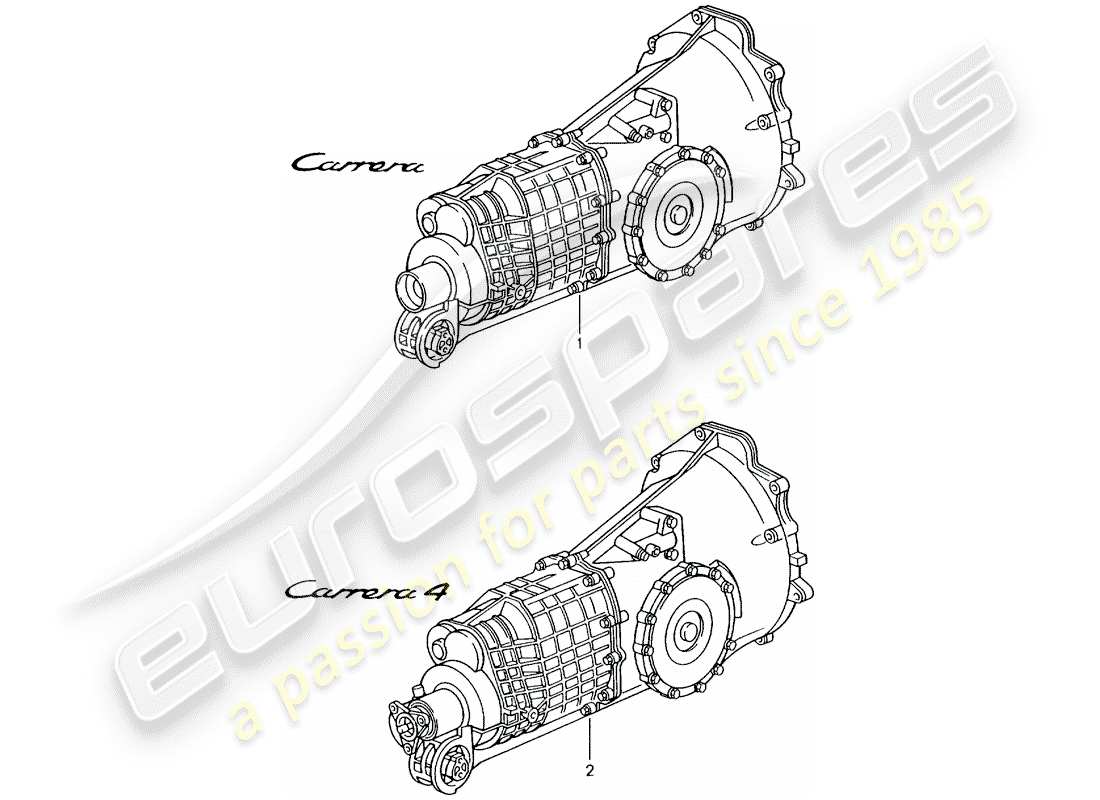 porsche 2008 (refurbished and exchange catalogue) manual gearbox part diagram