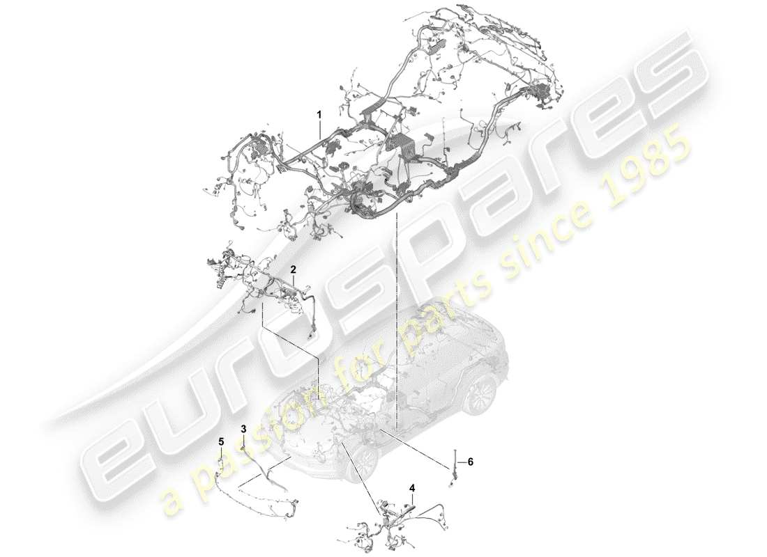 porsche 2019 (cayenne e3 9ya/9yb) wiring harnesses part diagram