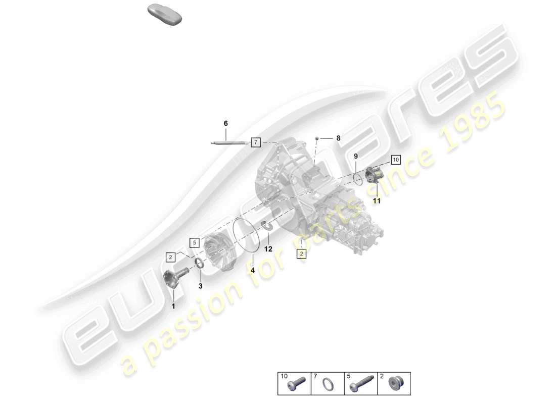 porsche 2020 (718 cayman) manual gearbox individual parts parts diagram