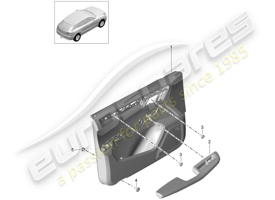 porsche 2014 (macan) door panel part diagram