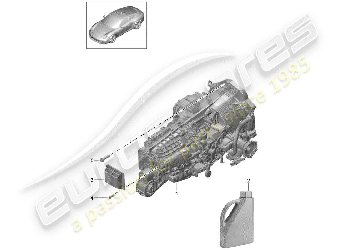 porsche 991 (2013) manual gearbox part diagram