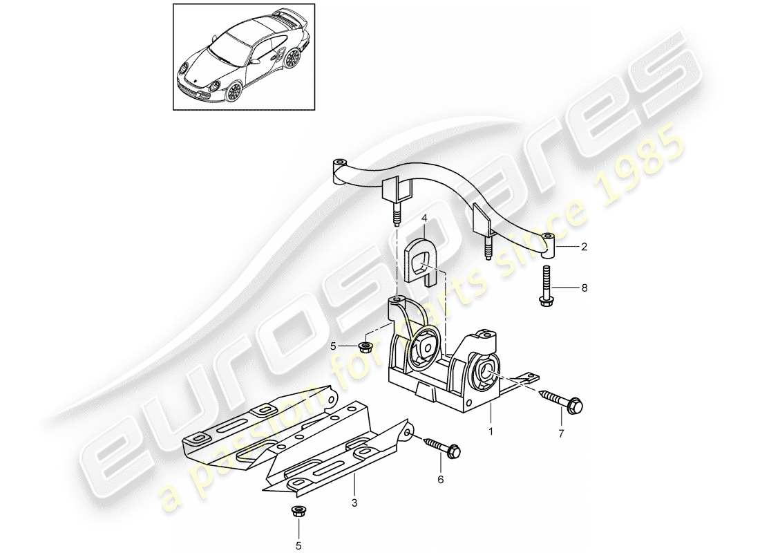 porsche 911 t/gt2rs (2012) transmission suspension part diagram