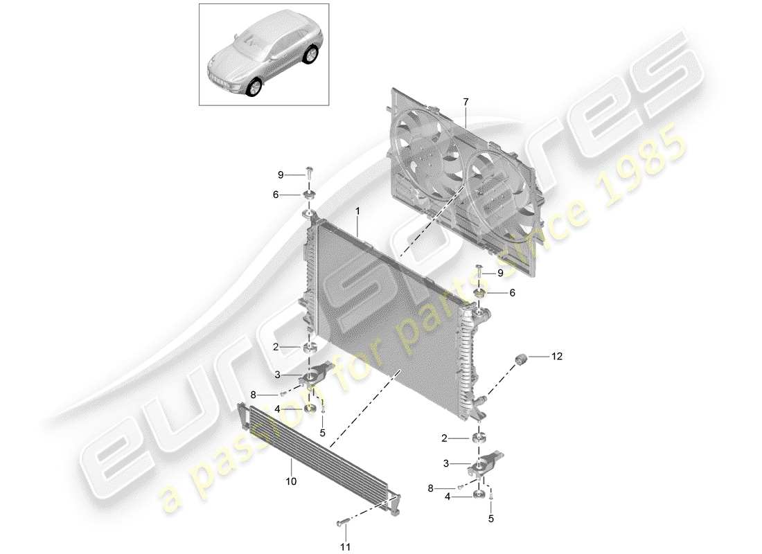 porsche 2017 (macan) water cooling part diagram