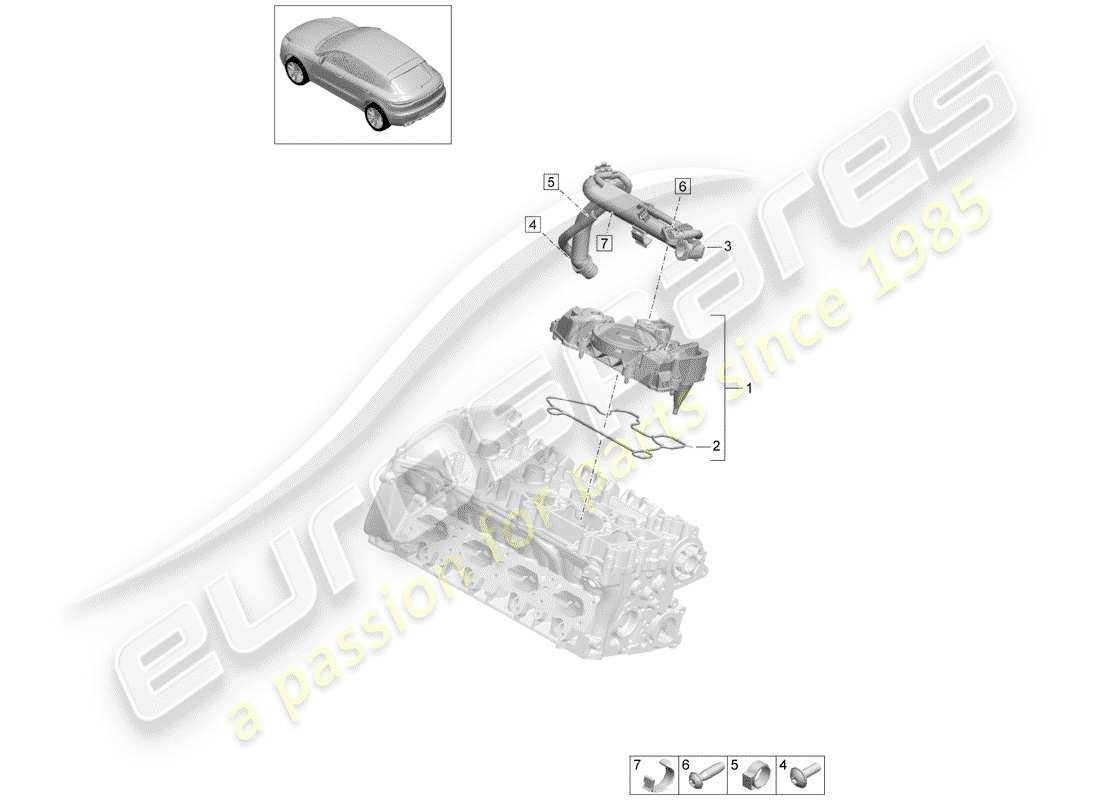 porsche 2019 (macan) oil separator part diagram