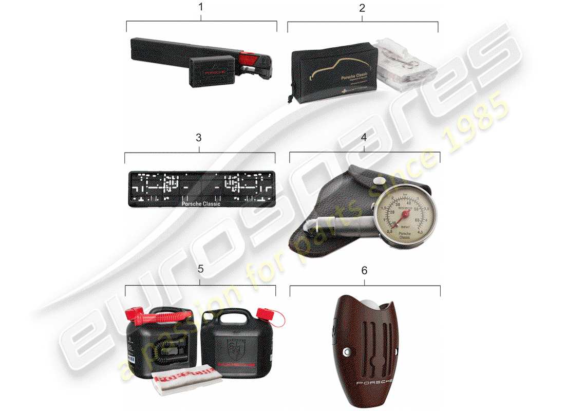 porsche classic accessories (2001) accessories - porsche classic part diagram