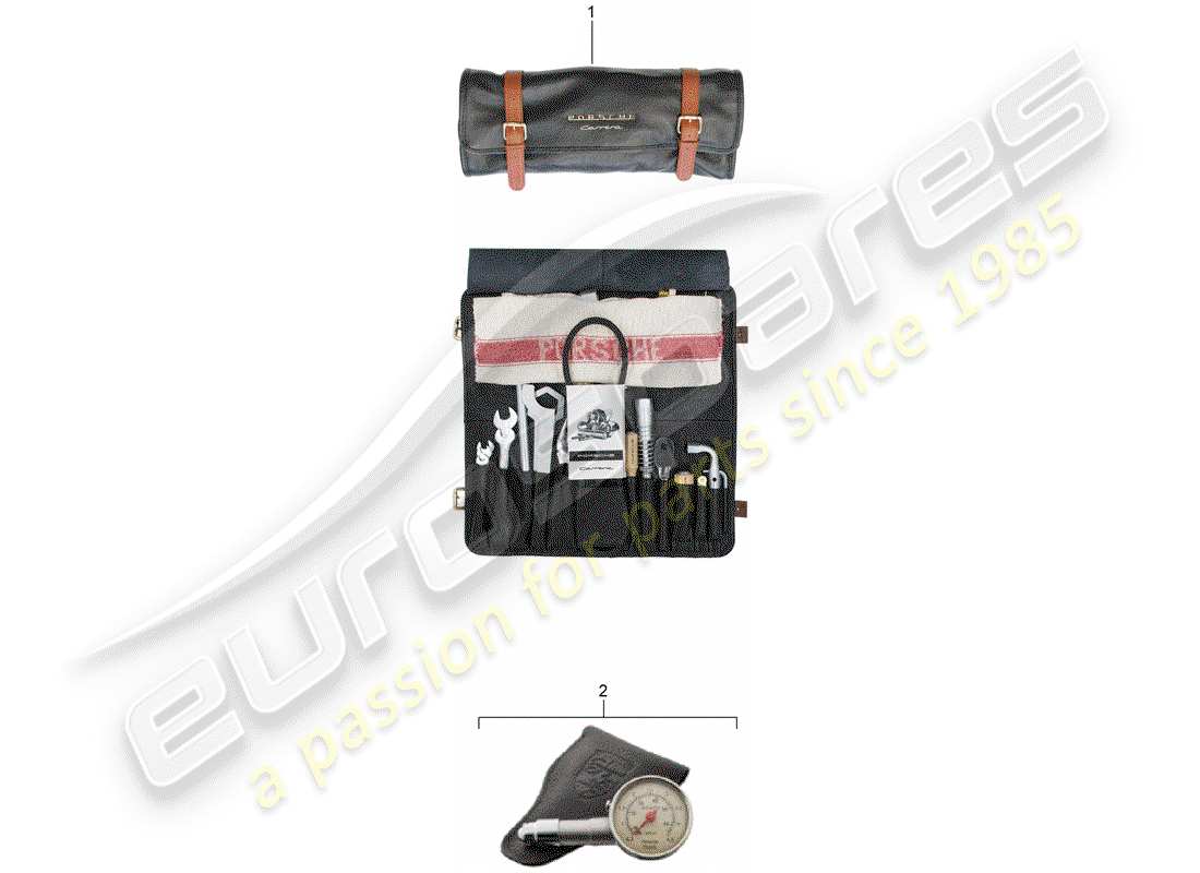 porsche 2013 (accessories) tool bag with tools part diagram