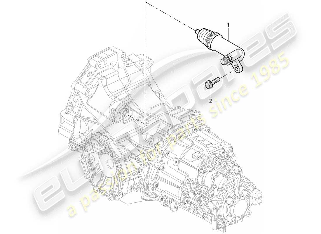 porsche 2008 (987 cayman) clutch release part diagram