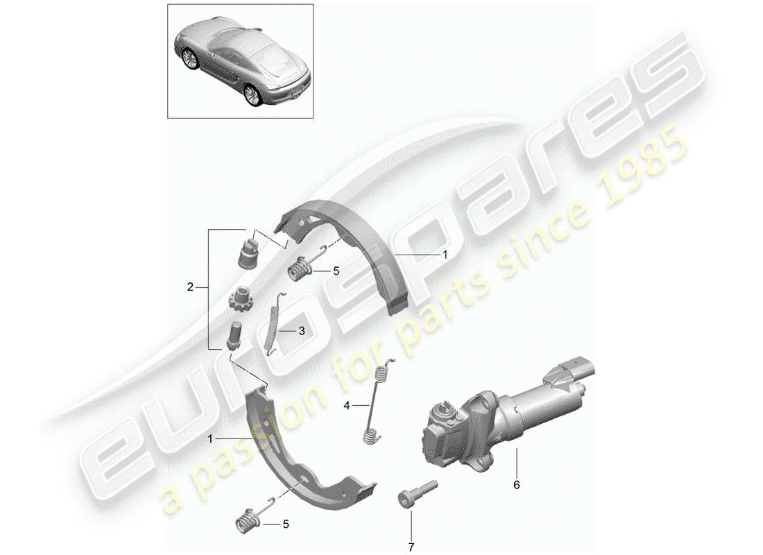 porsche 2014 (981 cayman) parking brake part diagram