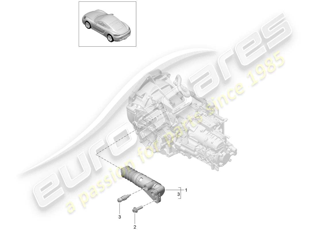 porsche 2019 (718 cayman) clutch slave cylinder part diagram