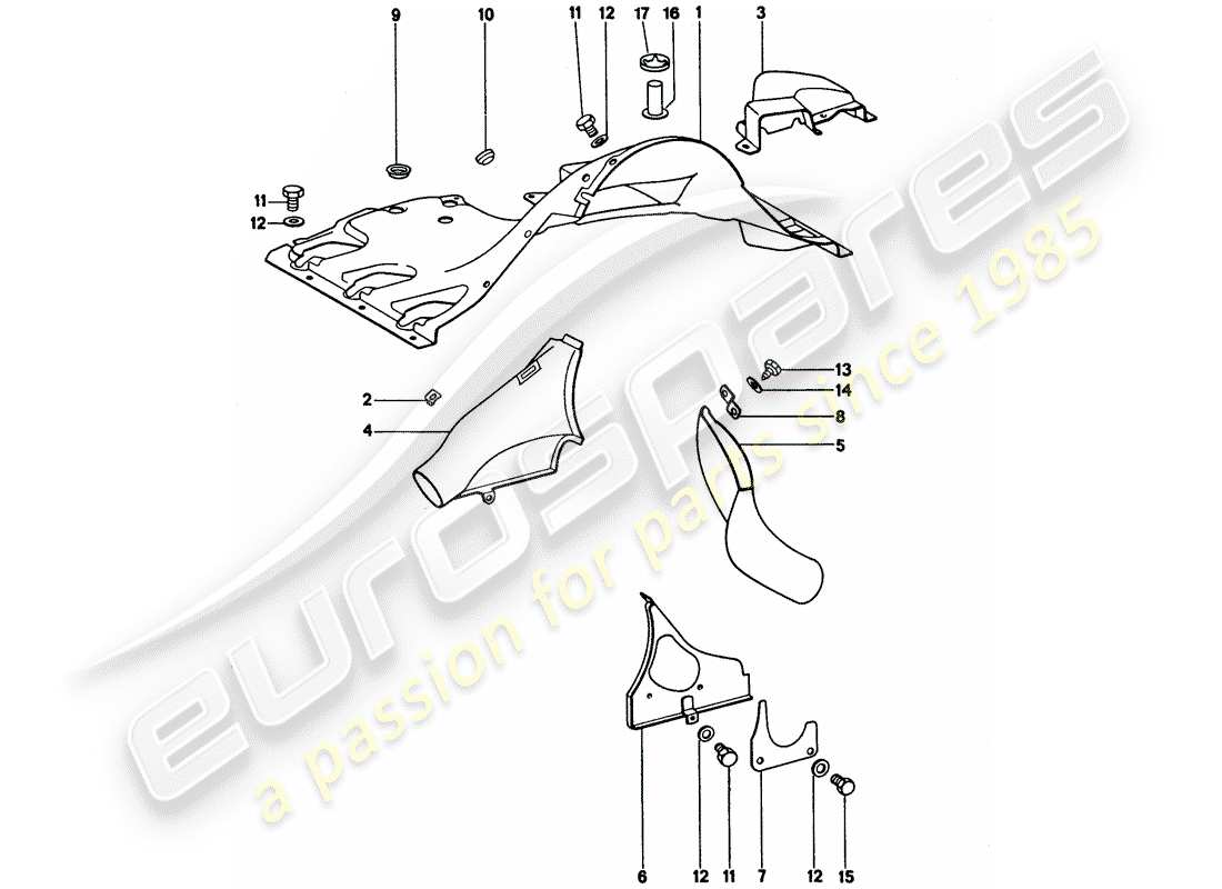 porsche 1976 (911) air duct part diagram