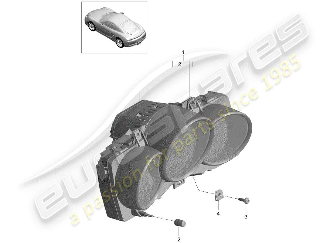 porsche 2016 (981 cayman) instruments part diagram