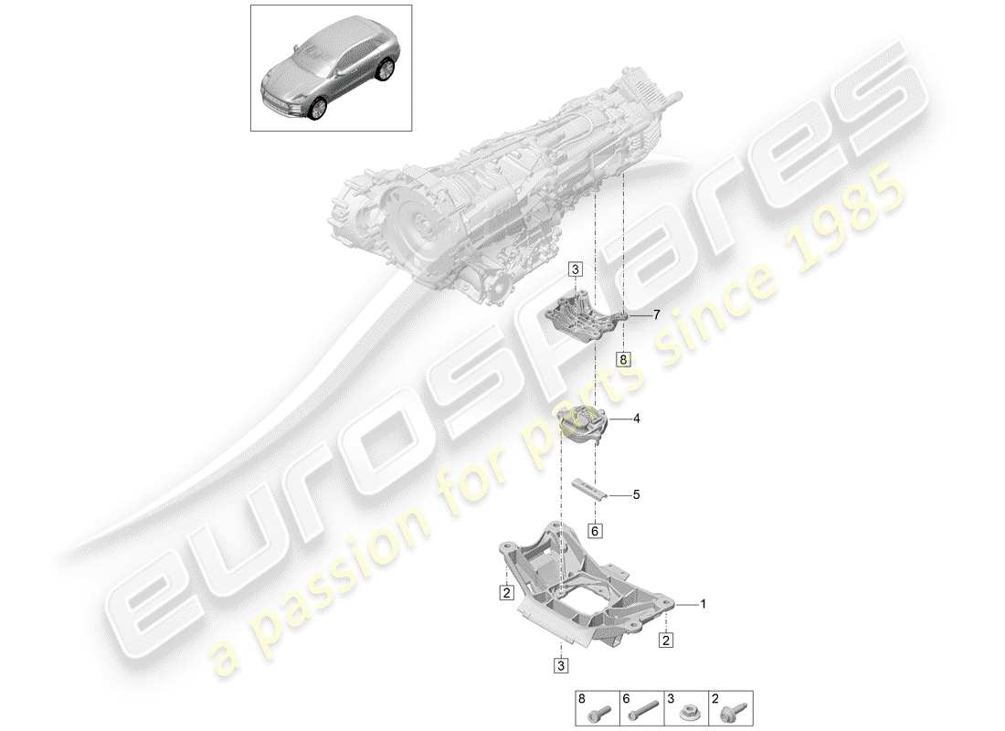 porsche 2019 (macan) transmission carrier part diagram