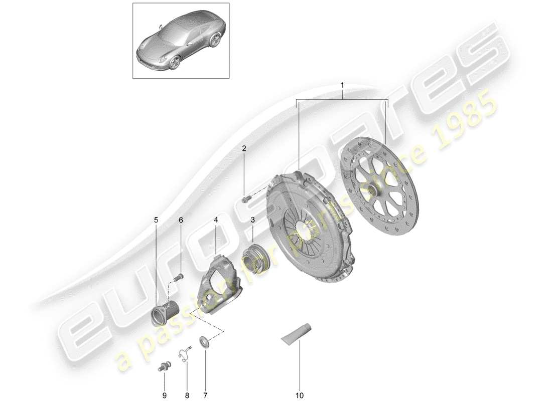 porsche 2014 (991-1) clutch part diagram