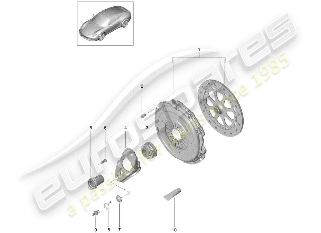 porsche 991 (2014) clutch parts diagram