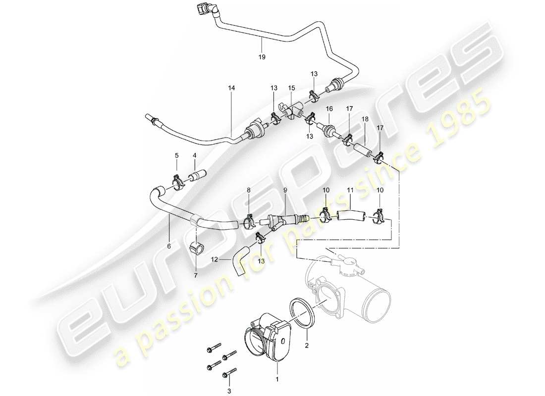porsche 2004 (996 turbo / gt2) throttle body part diagram