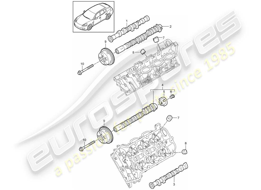 porsche 2011 (panamera 970) camshaft part diagram