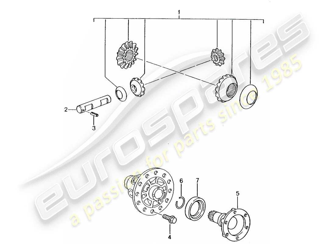 porsche 1997 (986 boxster) differential - d - mj 2000>> part diagram
