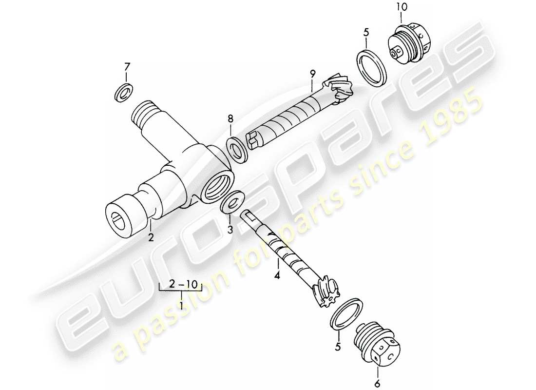 porsche 1959 (356/356a) driving mechanism - tachometer parts diagram