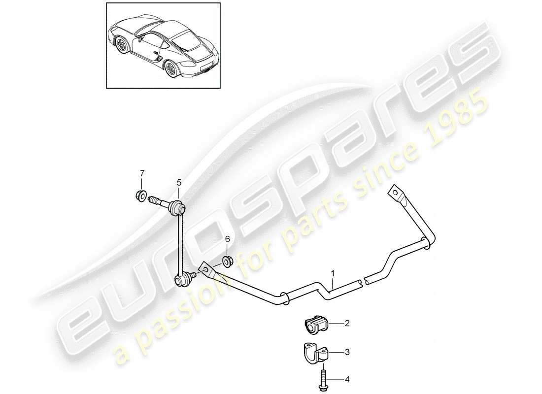 porsche 2011 (987 cayman) stabilizer part diagram
